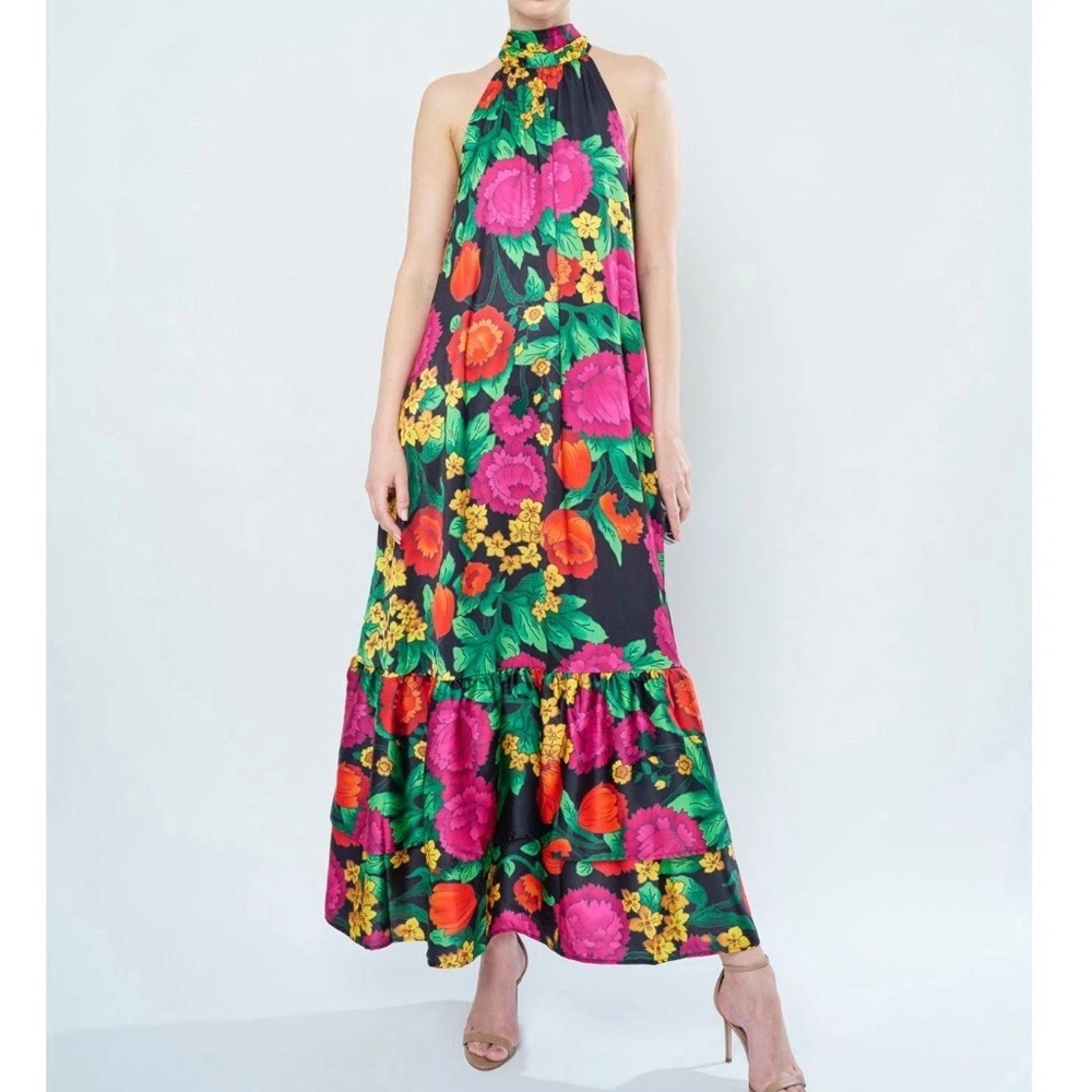 Flora Bea NYC floral maxi cocktail Dress